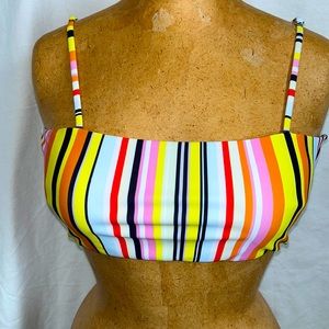 Padded striped black mini top